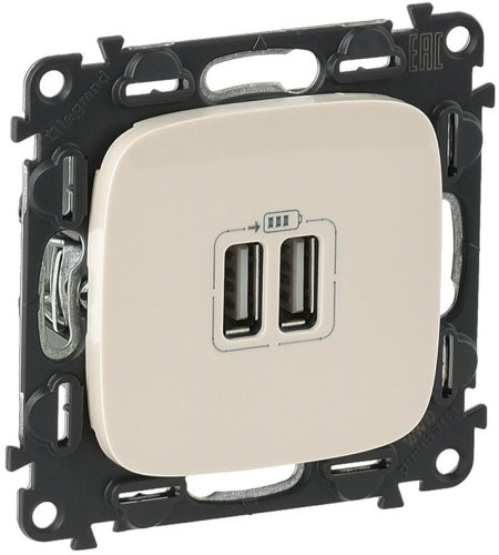 Розетка USB тип A+A без рамки Legrand Valena Allure 2-м. 1500мА слоновая кость картинка